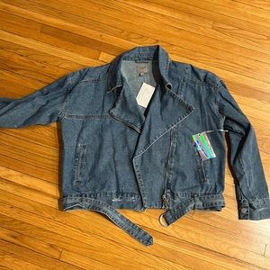 Denim moto style jacket